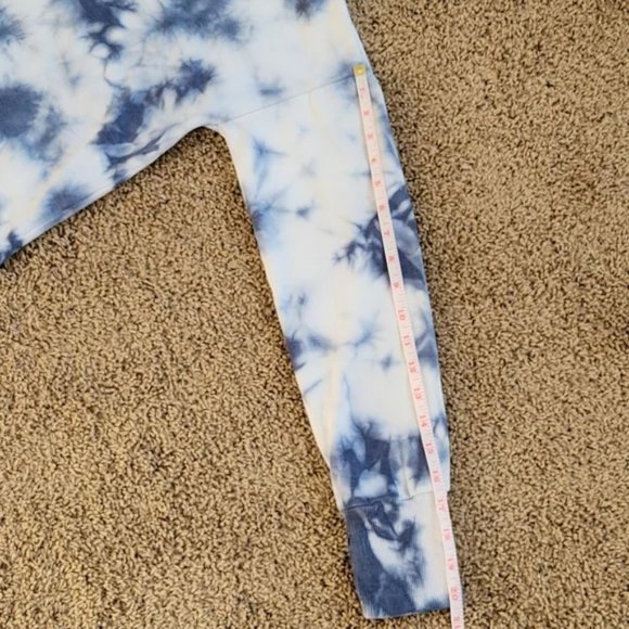 90 DEGREE BY REFLEX Brushed Tie Dye Cropped Hoodie In Inky Chill Tie Dye Size L - Picture 9 of 9